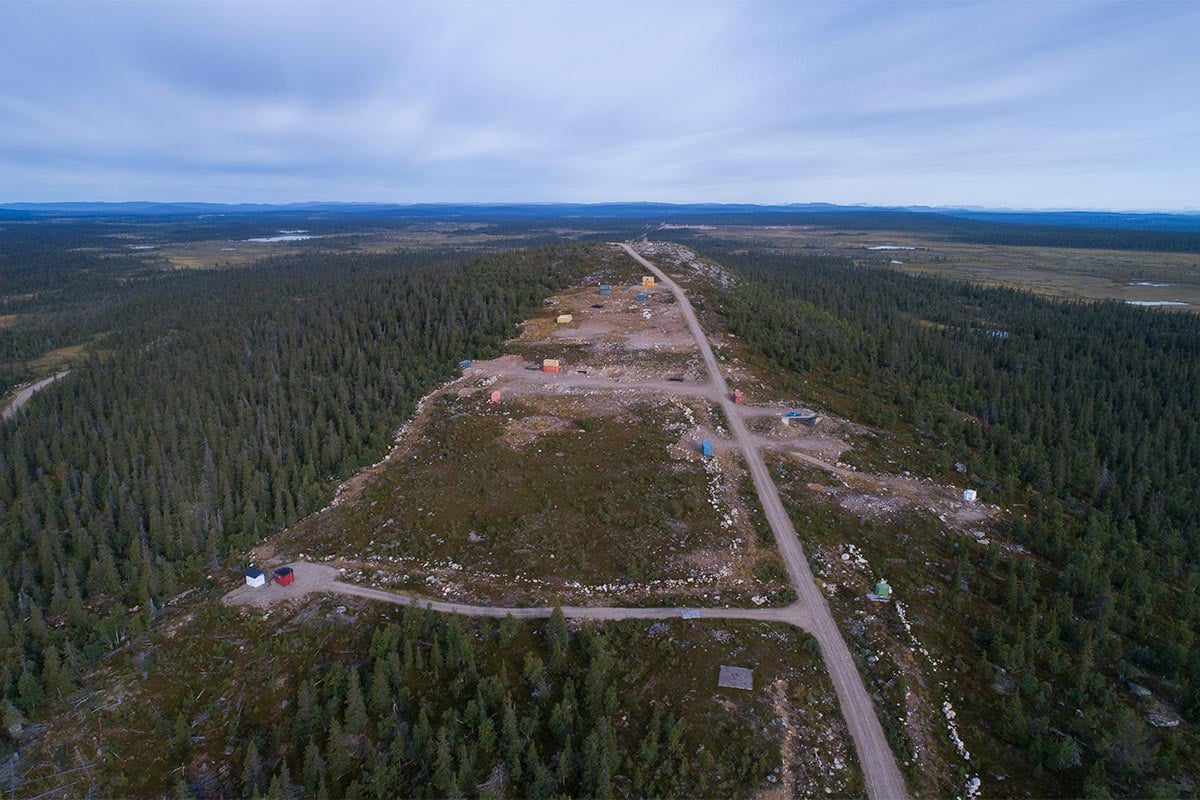 Aerial photo over Point Tango ground area at Vidsel Test Range