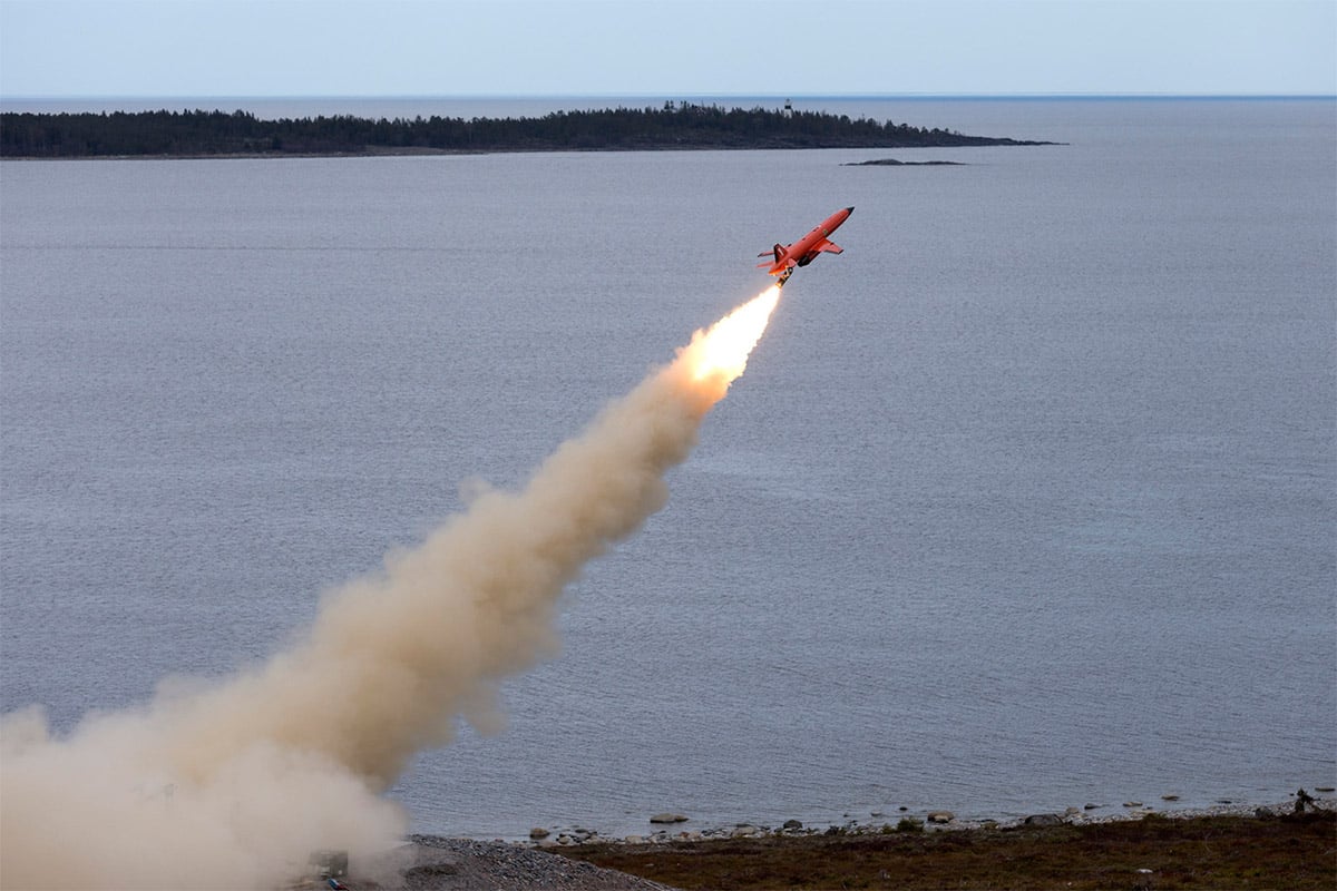 Launch of orange coloured target drone BQM167i