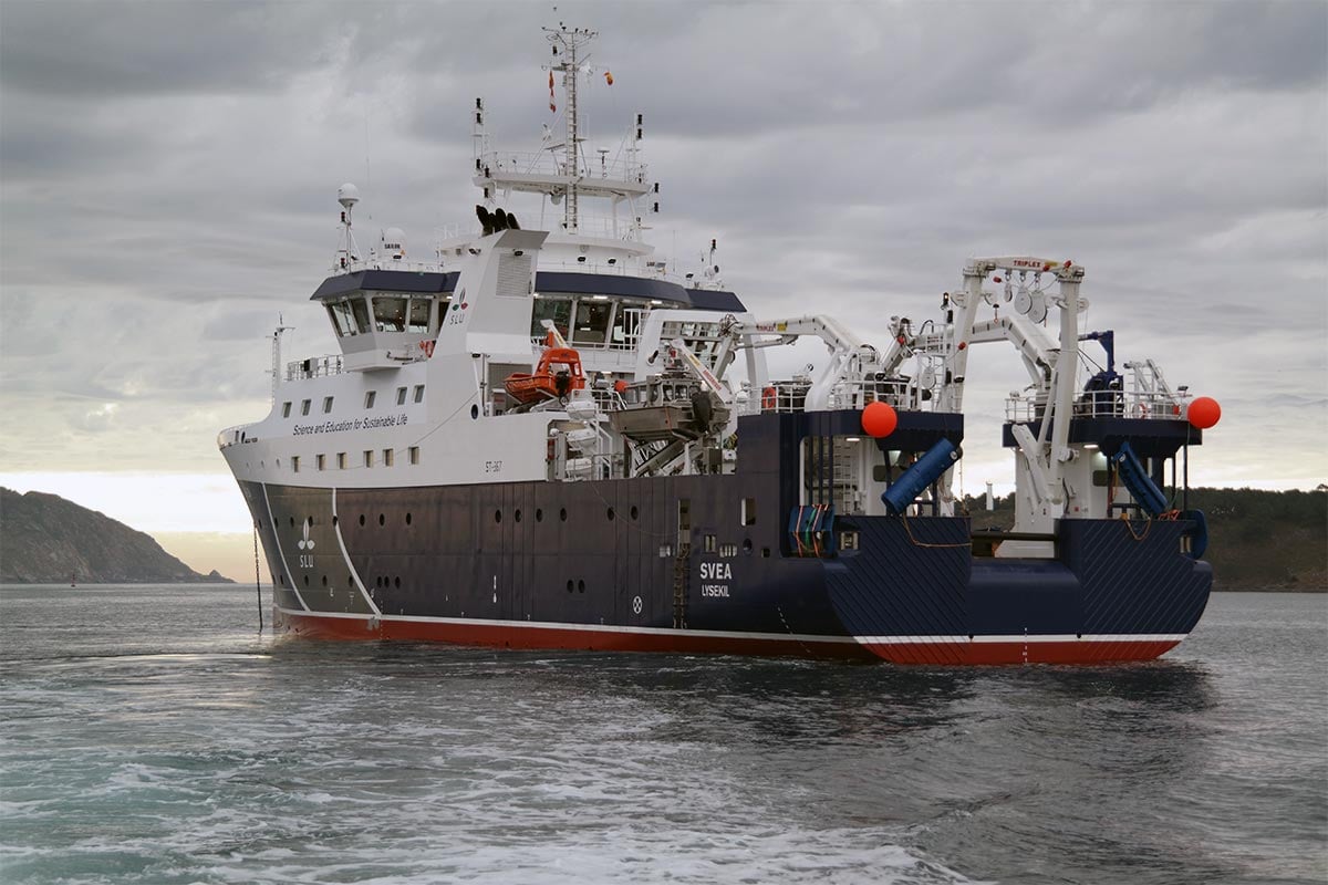 Research vessel Svea at sea