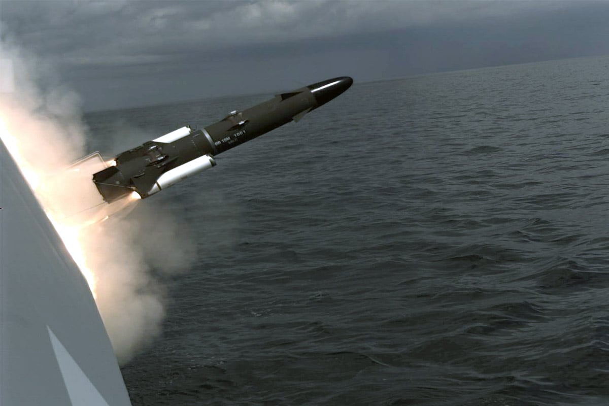 RBS 15 firing from corvette of Visby class